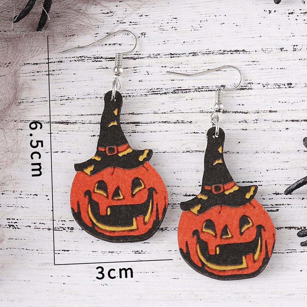 Wholesale Ghost Face Pumpkin Witch Hat and Witch Boots Pendant Earrings